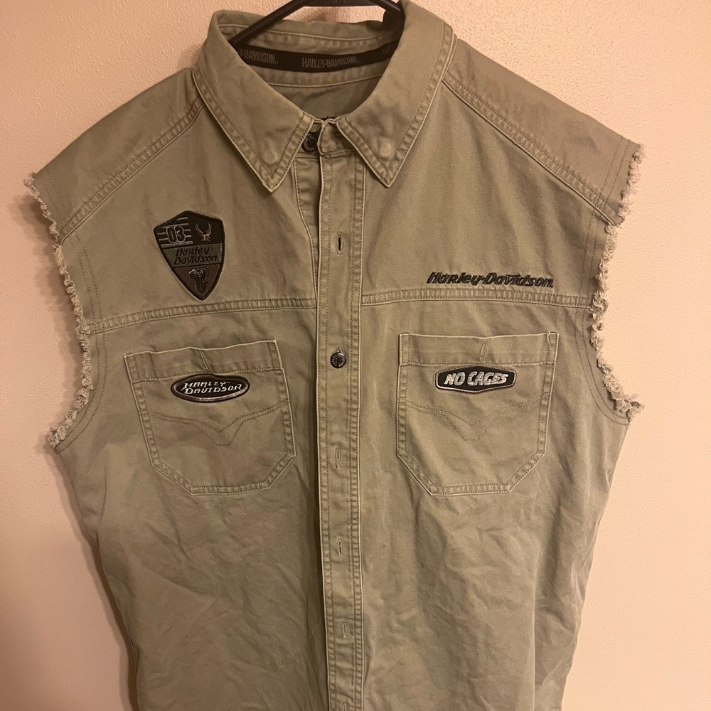 2003 Army Green Harley Davidson Vest
